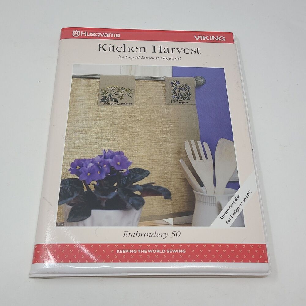 Husqvarna Viking Kitchen Harvest Embroidery 50 Embroidery Disk For Designer I